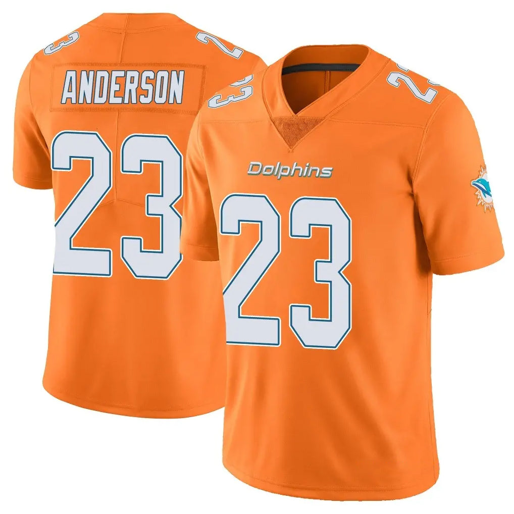 M.Dolphins #23 Zayne Anderson Player Orange Limited Home Game BALCE Stitched Jerseys