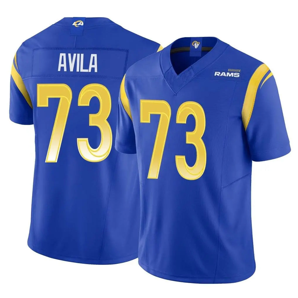 LA.Rams #73 Steve Avila Player Royal Limited Vapor F.U.S.E. Home Game BALCE Stitched Jerseys