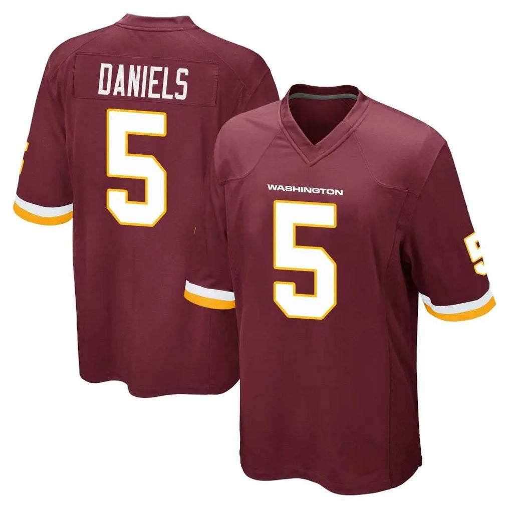 W.Commanders #5 Jayden Daniels Player Burgundy Team Color Home Game BALCE Stitched Jerseys