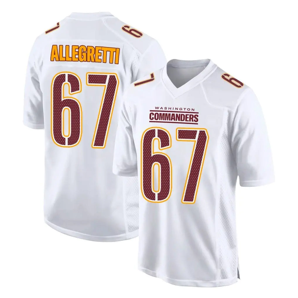 W.Commanders #67 Nick Allegretti Player White Tundra Fashion Home Game BALCE Stitched Jerseys