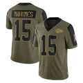 KC.Chiefs #15 Patrick Mahomes Player Olive Salute To Service Limited Game BALCE Stitched Jerseys