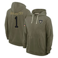 NO.Saints #1 Kool-Aid McKinstry Player Olive Salute to Service Pullover Hoodies Limited BALCE Stitched Jerseys