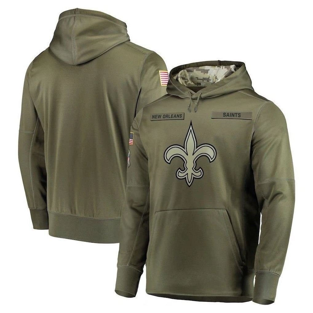 NO.Saints ## Saints Blank Player Olive Salute to Service Pullover Hoodies Home Game BALCE Stitched Jerseys