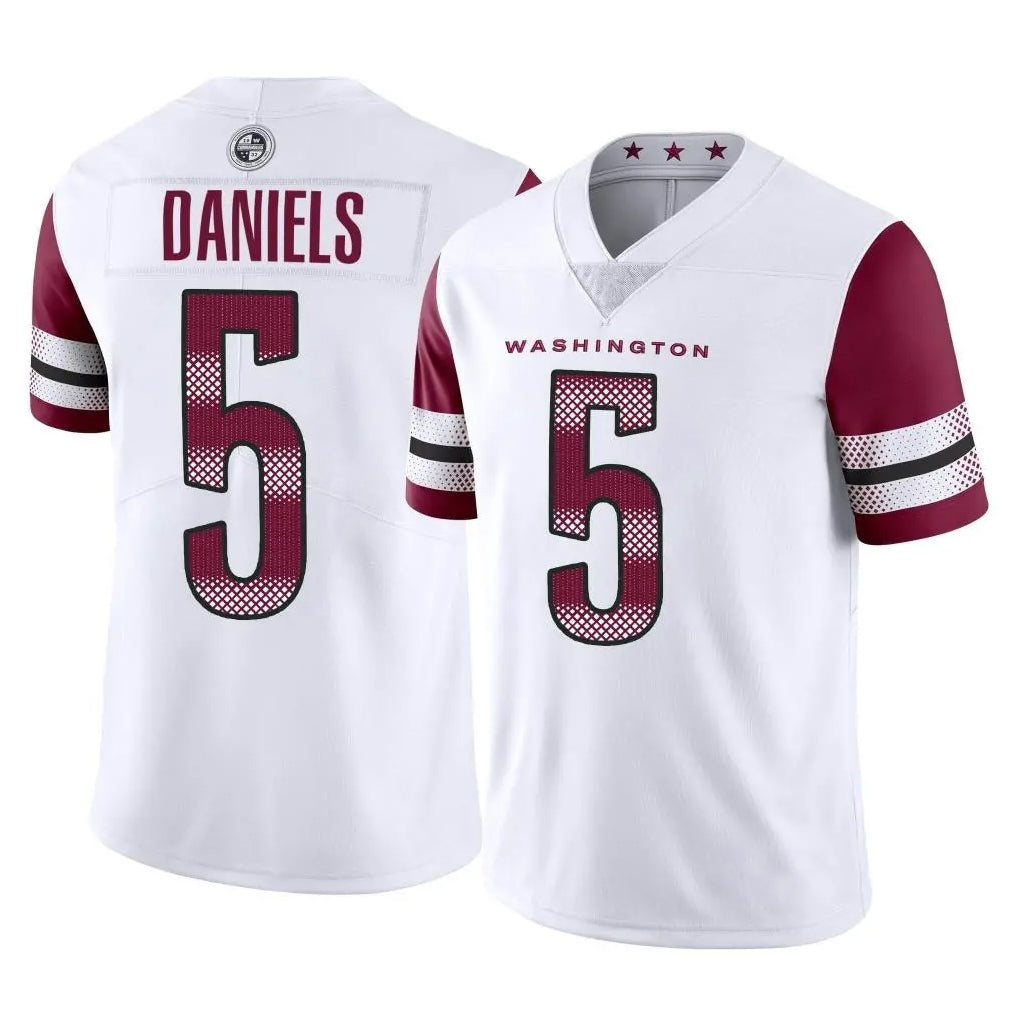 W.Commanders #5 Jayden Daniels Player White Limited Vapor Home Game BALCE Stitched Jerseys