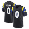 LA.Rams #0 Byron Young Player Black Midnight Rivalries Collection Home Game BALCE Stitched Jerseys