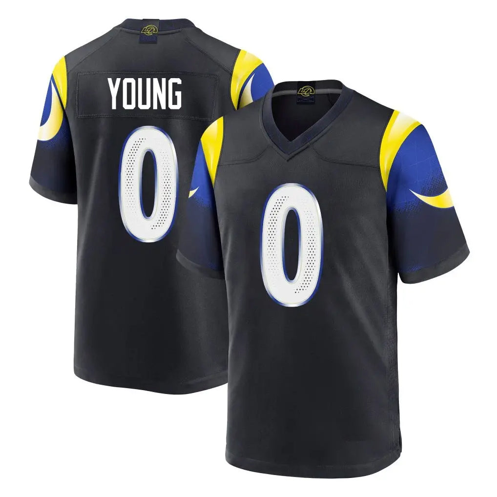 LA.Rams #0 Byron Young Player Black Midnight Rivalries Collection Home Game BALCE Stitched Jerseys
