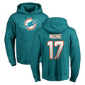 M.Dolphins #17 Trey Moore Player Aqua LOGO Pullover Hoodies Limited BALCE Stitched Jerseys