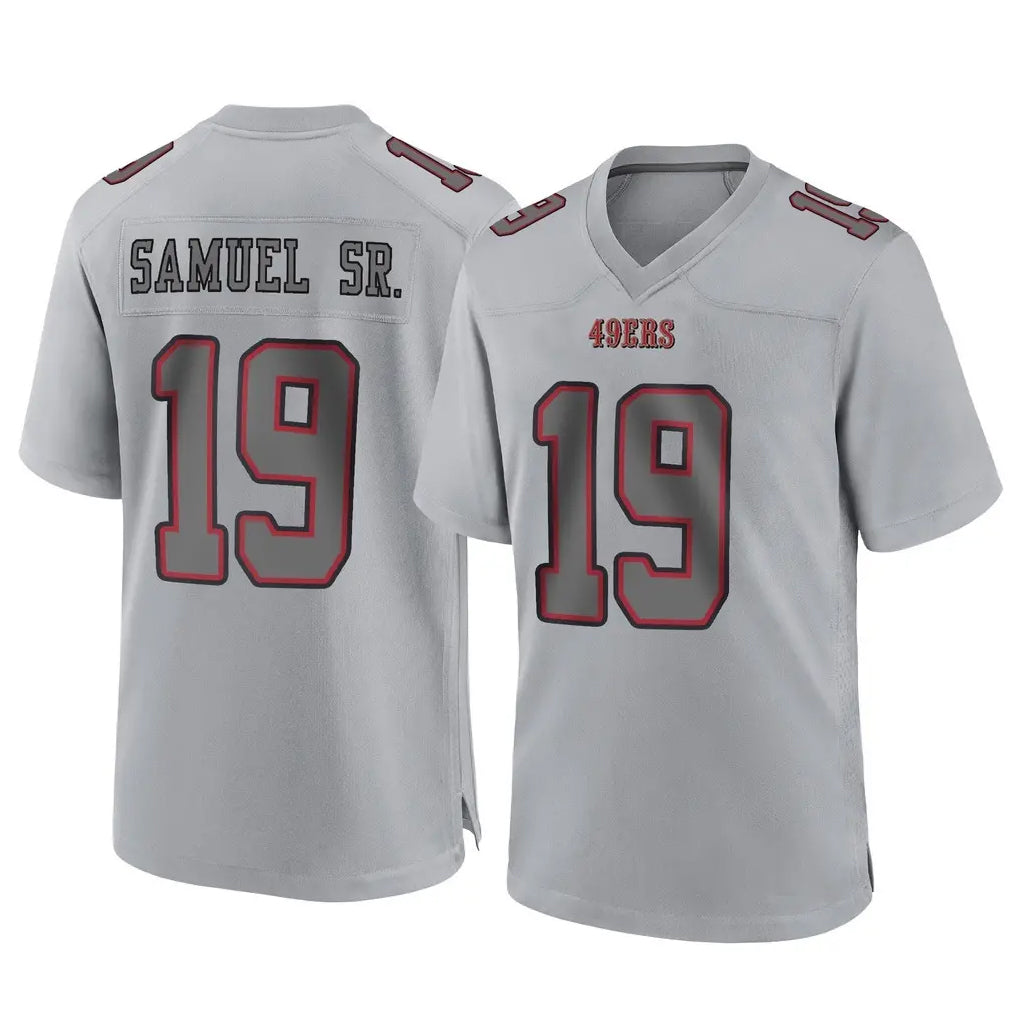 SF.49ers #19 Deebo Samuel Sr. Player Gray Atmosphere Fashion Home Game BALCE Stitched Jerseys