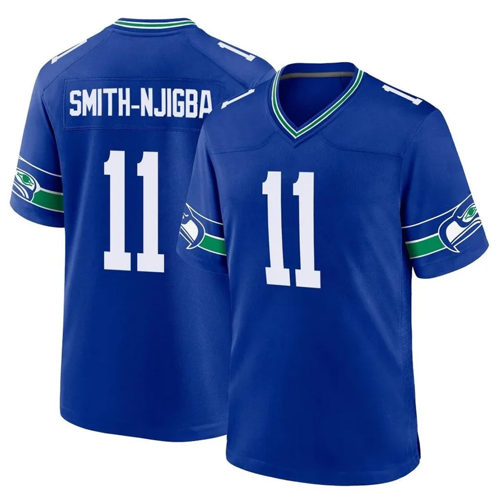 S.Seahawks #11 Jaxon Smith-Njigba Player Royal Throwback Home Game BALCE Stitched Jerseys