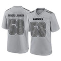 LV.Raiders #58 Jackson Powers-Johnson Player Gray Atmosphere Fashion Limited Game BALCE Stitched Jerseys