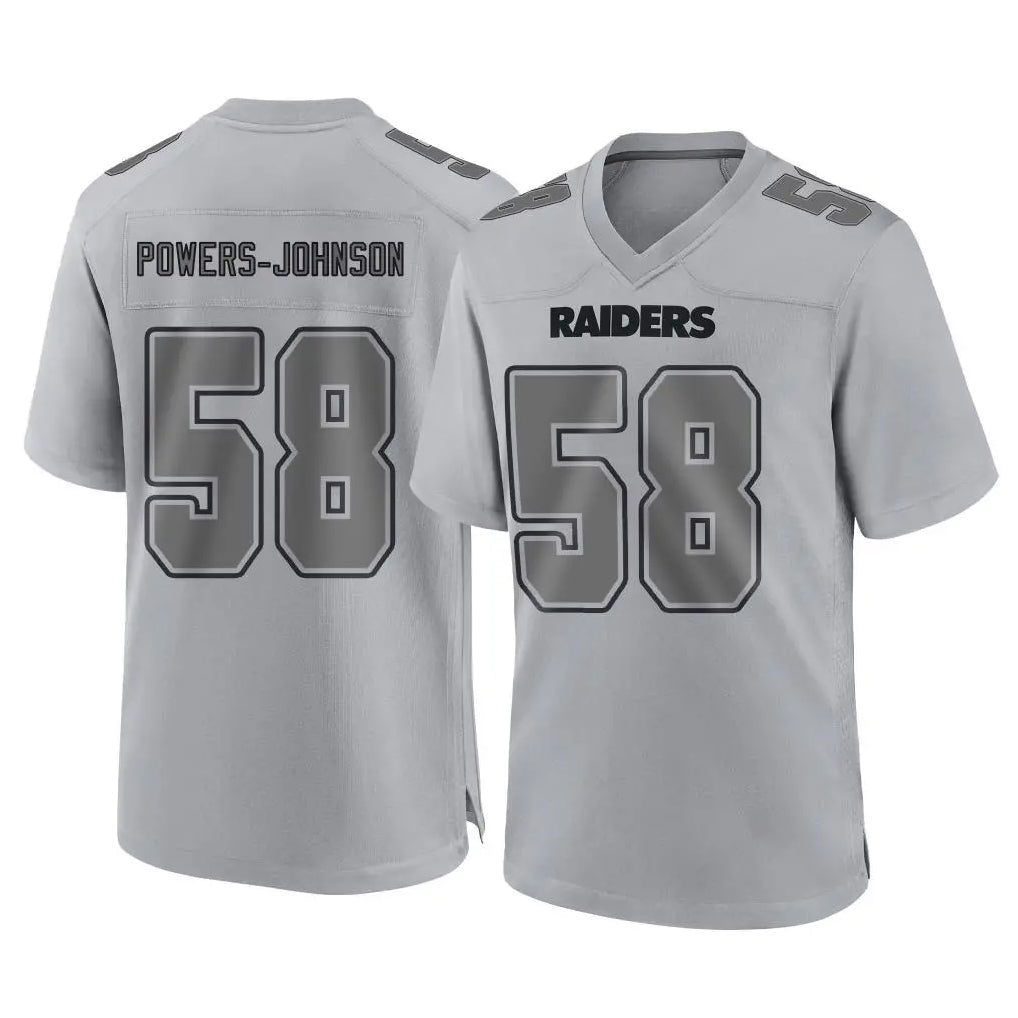 LV.Raiders #58 Jackson Powers-Johnson Player Gray Atmosphere Fashion Limited Game BALCE Stitched Jerseys