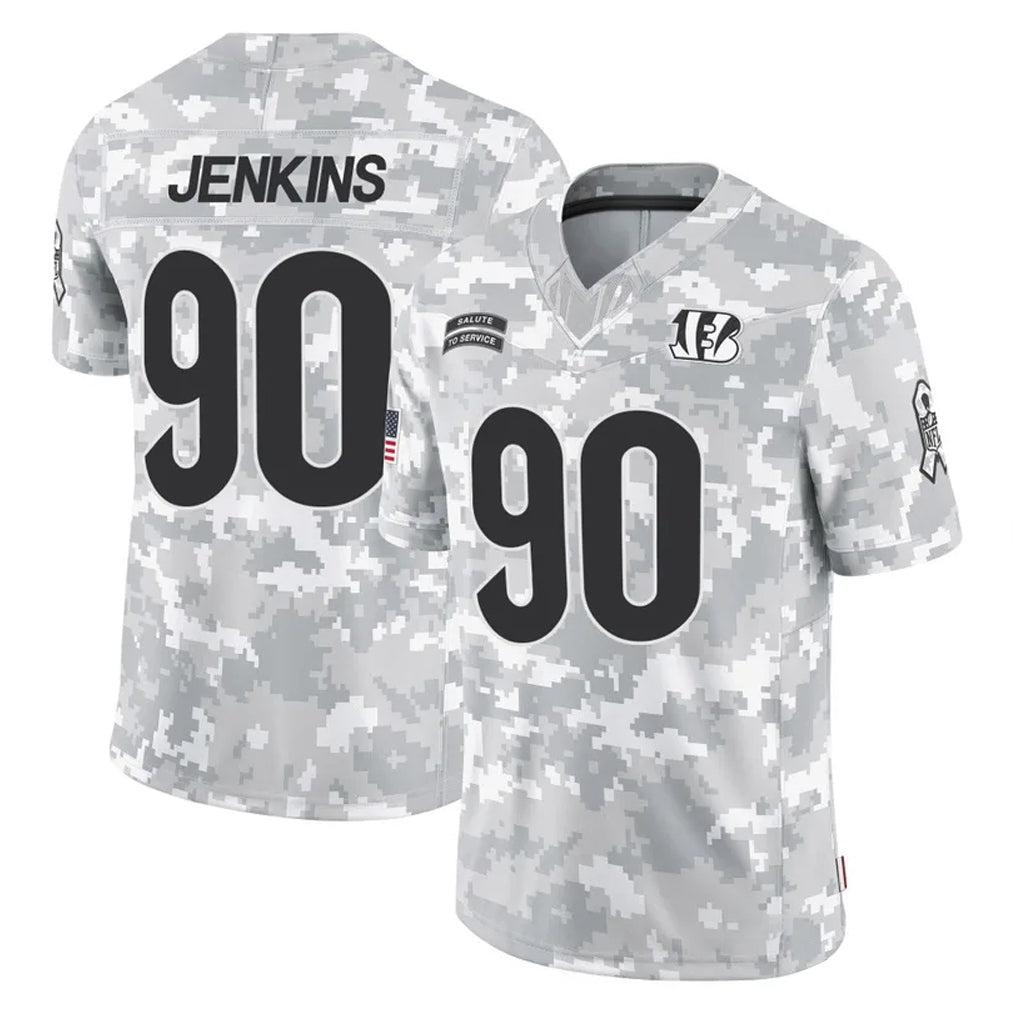 C.Bengals #90 Kris Jenkins Jr Player Arctic Camo Salute to Service Limited BALCE Stitched Jerseys