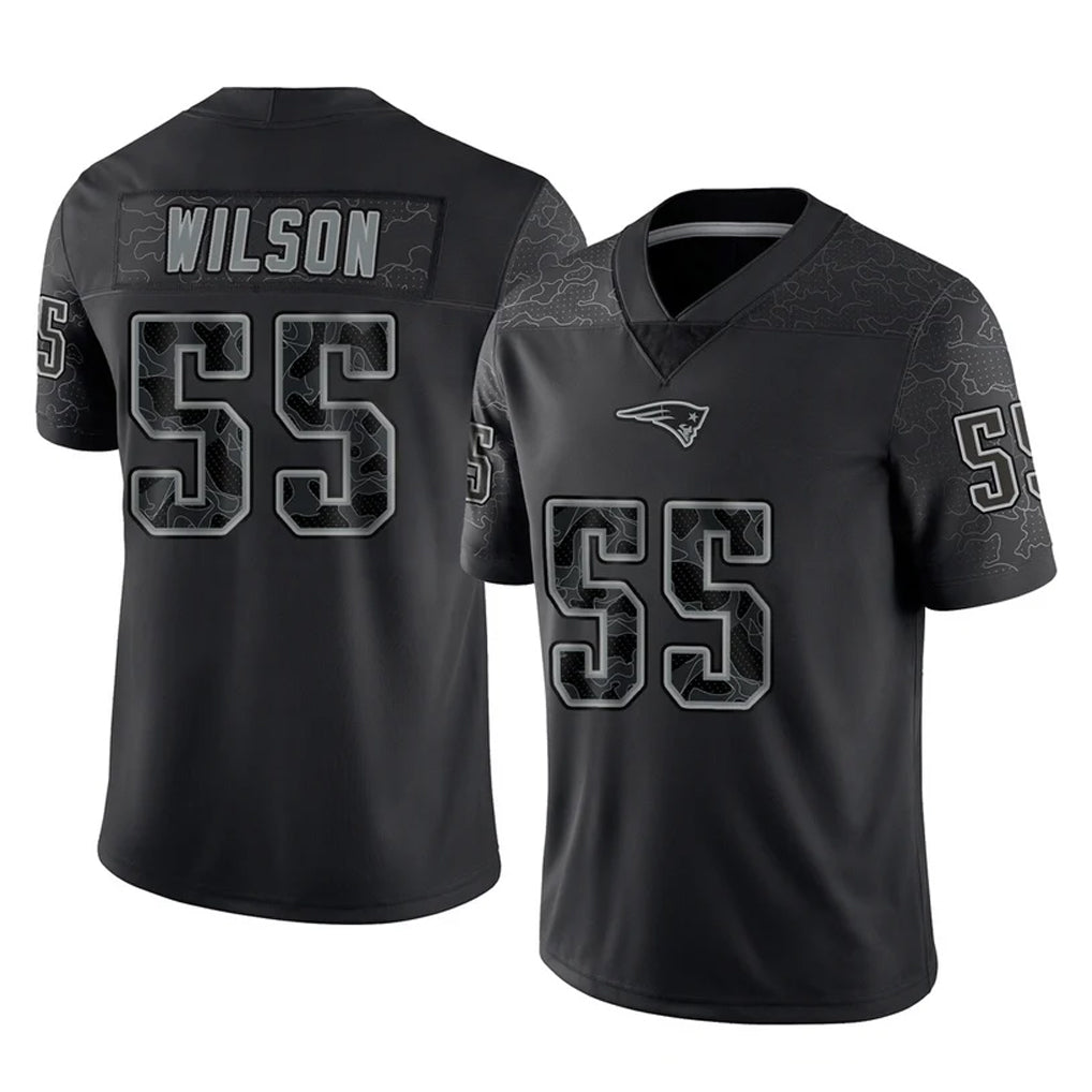 NE.Patriots #55 Jared Wilson Player Black Reflective LImited Home Game BALCE Stitched Jerseys