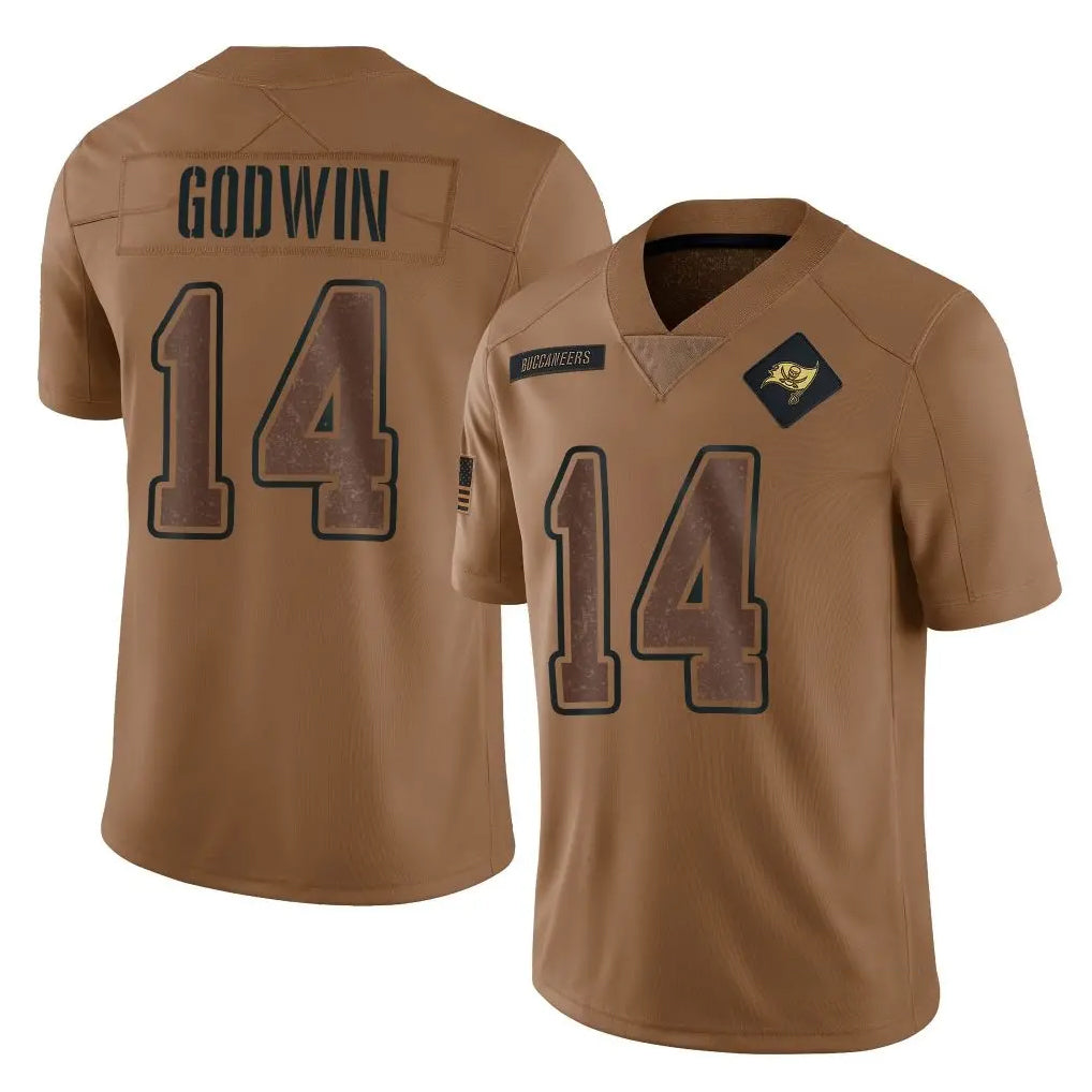 TB.Buccaneers #14 Chris Godwin Jr. Player Brown Limited Salute To Service Home Game BALCE Stitched Jerseys