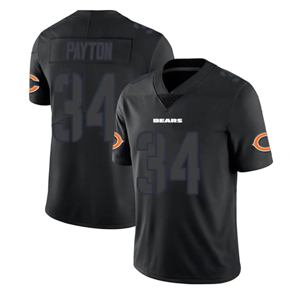 C.Bears #34 Walter Payton Player Black Impact Limited Game BALCE Stitched Jerseys