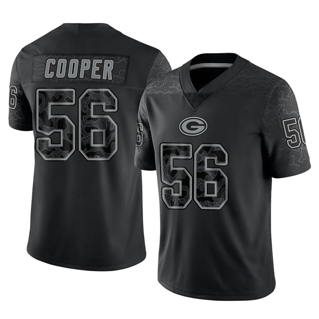 GB.Packers #56 Edgerrin Cooper Player Black Reflective Limited Home Game BALCE Stitched Jerseys