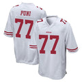SF.49ers #77 Dominick Puni Player White Home Game BALCE Stitched Jerseys