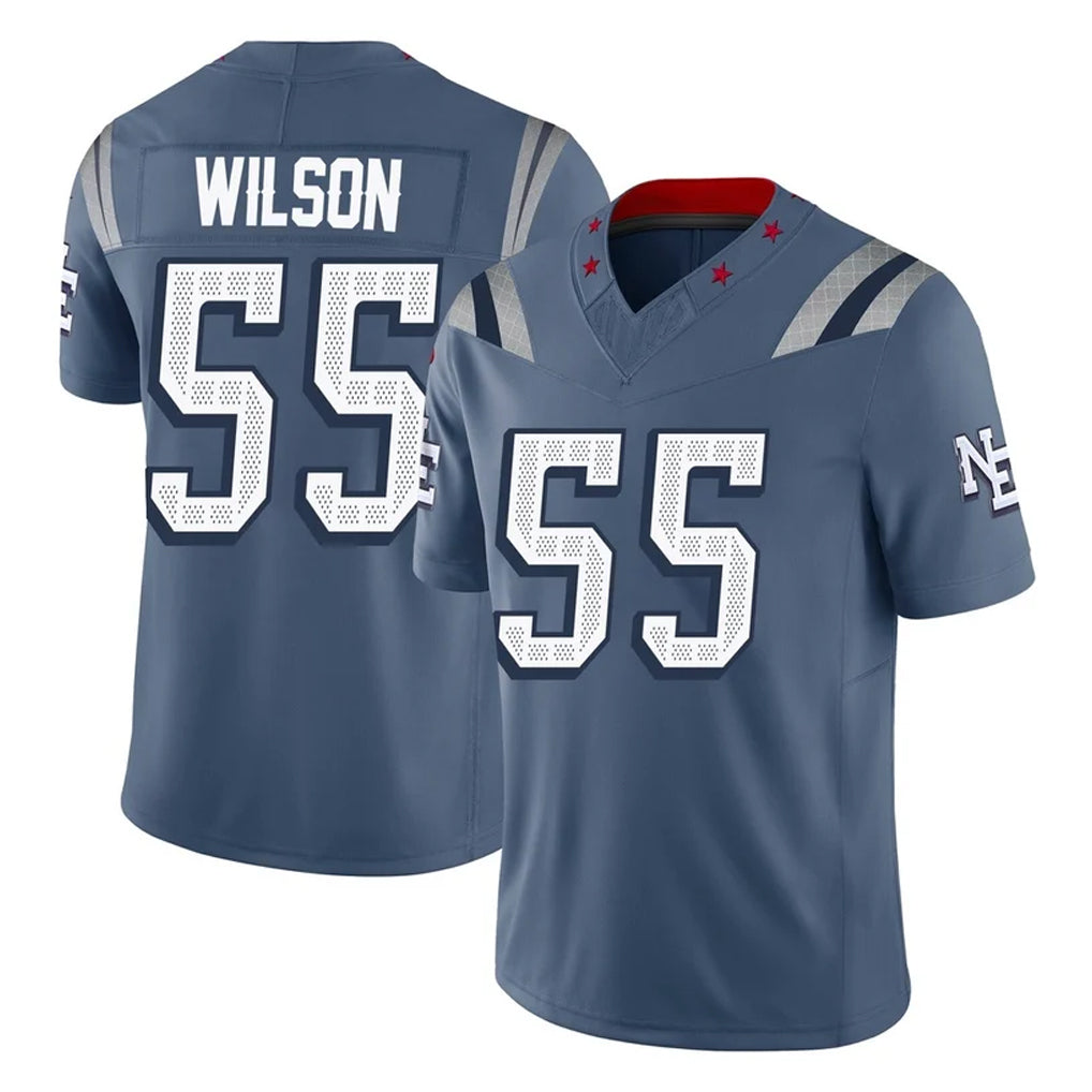 NE.Patriots #55 Jared Wilson Player Blue Limited Rivalries Collection Home Game BALCE Stitched Jerseys