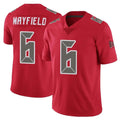 TB.Buccaneers #6 Baker Mayfield Player Red Limited Color Rush Home Game BALCE Stitched Jerseys