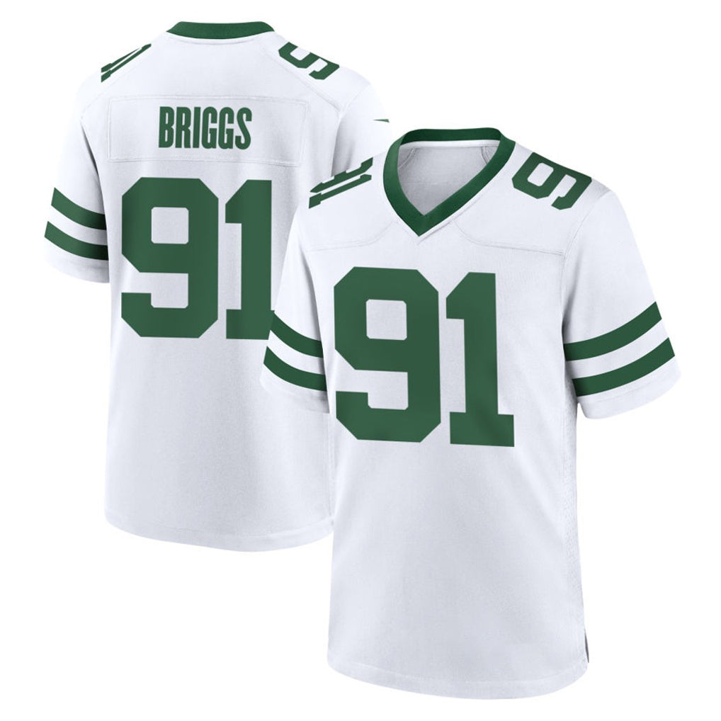 NY.Jets #91 Jowon Briggs Player White Legacy Home Game BALCE Stitched Jerseys