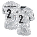 C.Bengals #2 Evan McPherson Player Arctic Camo Salute to Service Limited BALCE Stitched Jerseys