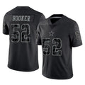 D.Cowboys #52 Tyler Booker Player Black Limited Reflective Home Game BALCE Stitched Jerseys