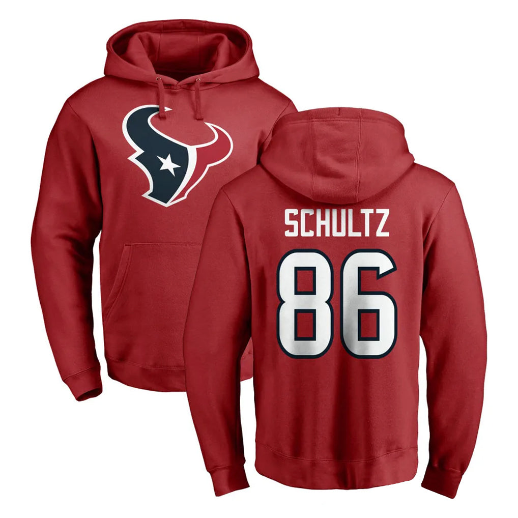 H.Texans #86 Dalton Schultz Player Red Pro Line Pullover Hoodie Limited Game BALCE Stitched Jerseys