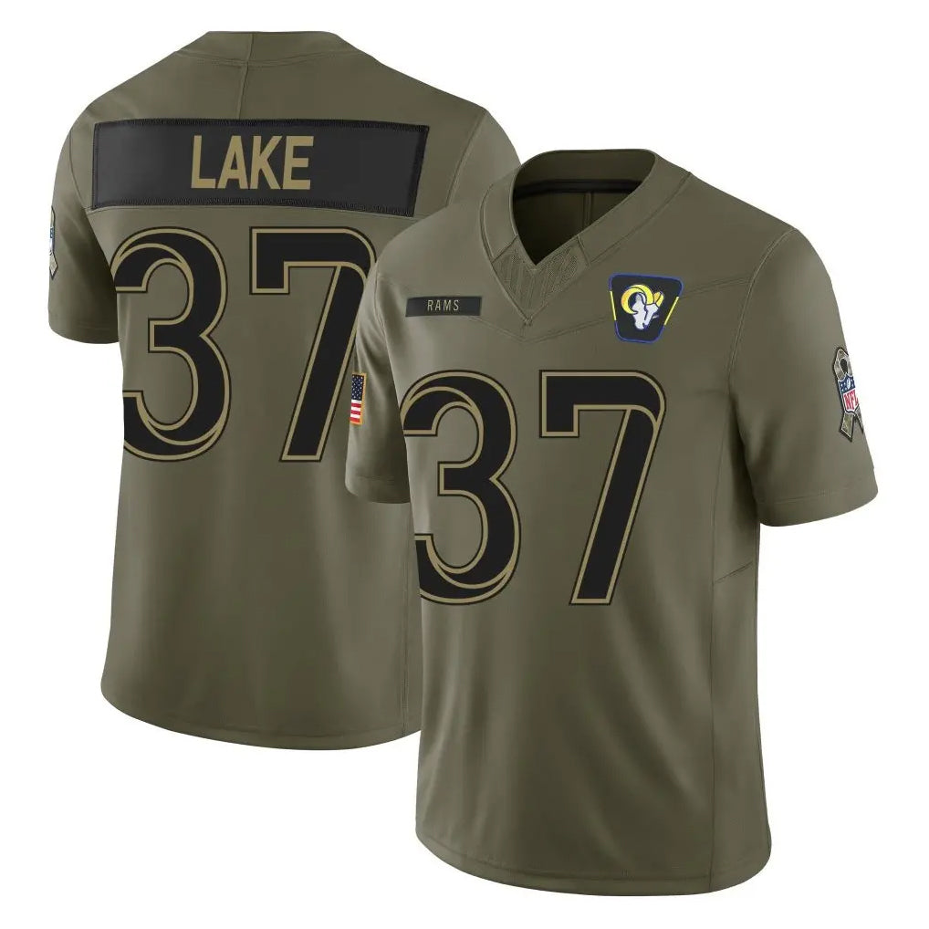 LA.Rams #37 Quentin Lake Player Olive 2025 Salute To Service Limited Game BALCE Stitched Jerseys