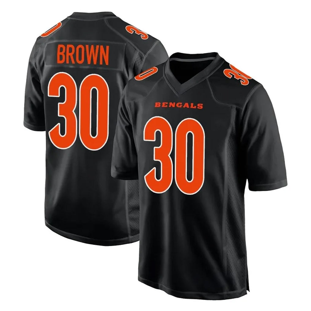 C.Bengals #30 Chase Brown Player Black Fashion Game BALCE Stitched Jerseys