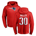 NE.Patriots #30 Jam Miller Player Red LOGO Pullover Hoodies Home Game BALCE Stitched Jerseys
