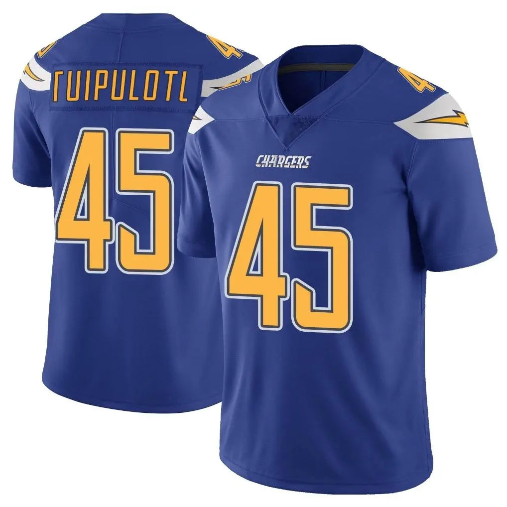 LA.Chargers #45 Tuli Tuipulotu Player Royal Limited Color Rush Vapor Untouchable Home Game BALCE Stitched Jerseys
