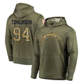 LA.Chargers #94 Dalvin Tomlinson Player Olive Salute to Service Pullover Hoodies Home Game BALCE Stitched Jerseys