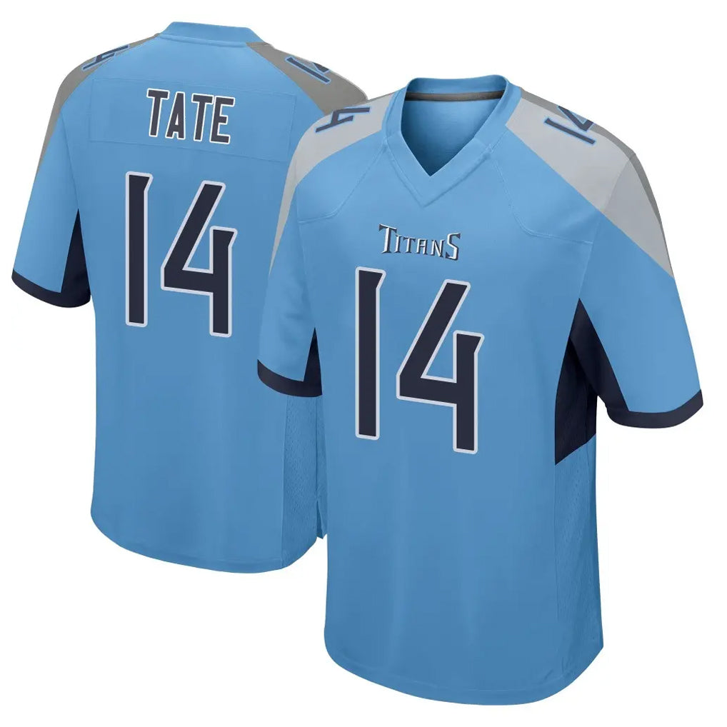 T.Titans #14 Carnell Tate Player Light Blue Home Game BALCE Stitched Jerseys