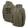 D.Lions #91 Tyleik Williams Player Olive Salute to Service Pullover Hoodies Limited BALCE Stitched Jerseys