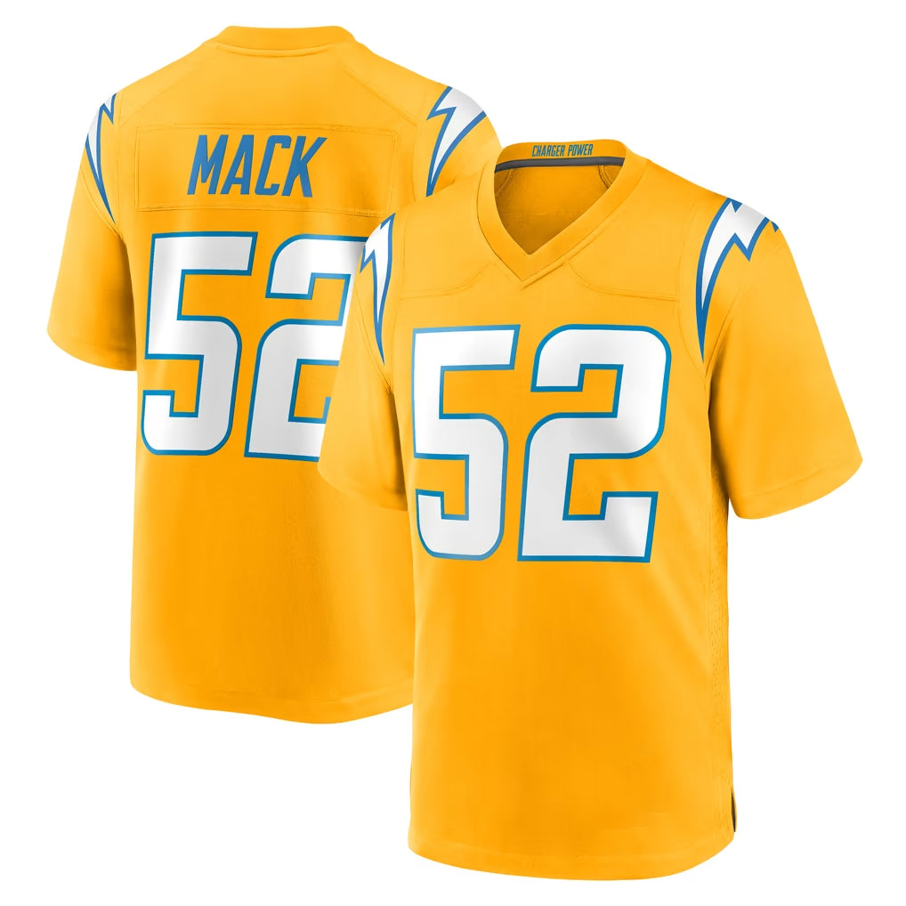 LA.Chargers #52 Khalil Mack Player Gold Home Game BALCE Stitched Jerseys