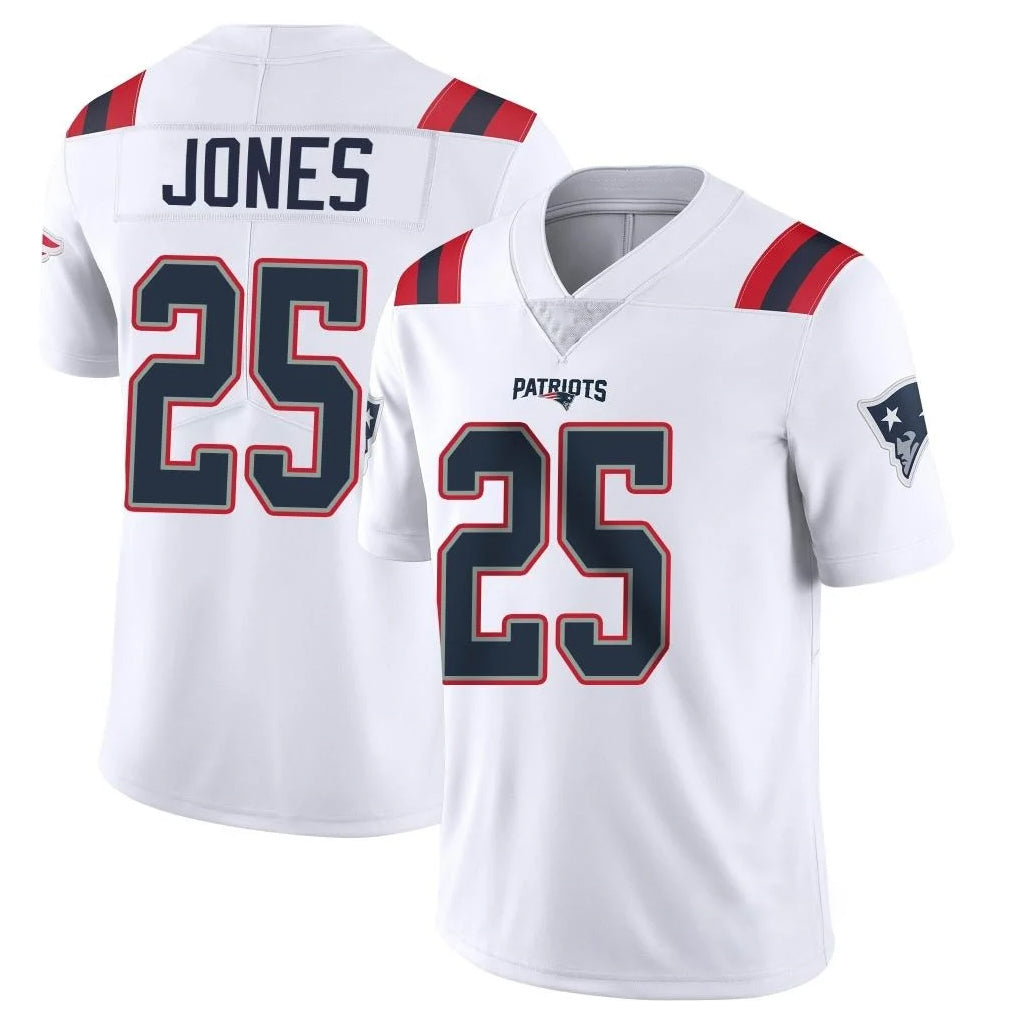 NE.Patriots #25 Marcus Jones Player White Vapor Untouchable Home Game BALCE Stitched Jerseys