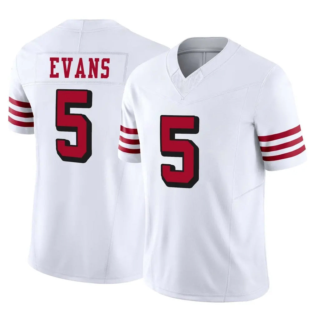 SF.49ers #5 Mike Evans Player White Limited Alternate Vapor F.U.S.E. Home Game BALCE Stitched Jerseys