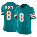 M.Dolphins #8 JuJu Brents Player Aqua Limited Alternate Vapor F.U.S.E. Home Game BALCE Stitched Jerseys