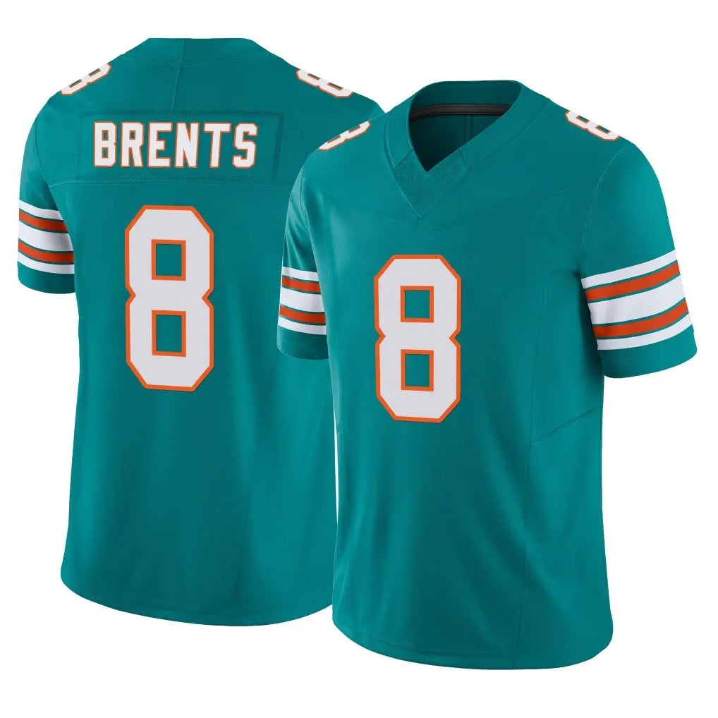 M.Dolphins #8 JuJu Brents Player Aqua Limited Alternate Vapor F.U.S.E. Home Game BALCE Stitched Jerseys