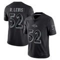 B.Ravens #52 Ray Lewis Player Black RFLCTV Limited BALCE Stitched Jerseys