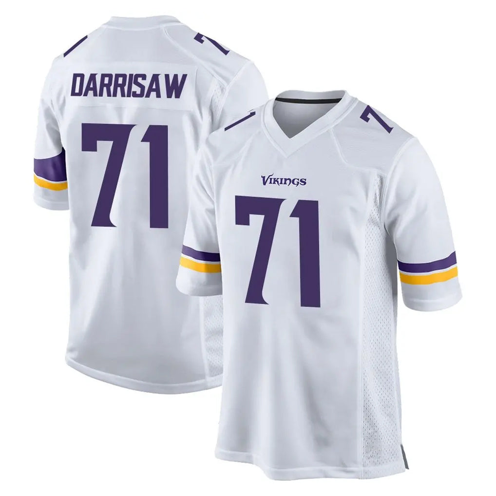 M.Vikings #71 Christian Darrisaw Player White Home Game BALCE Stitched Jerseys