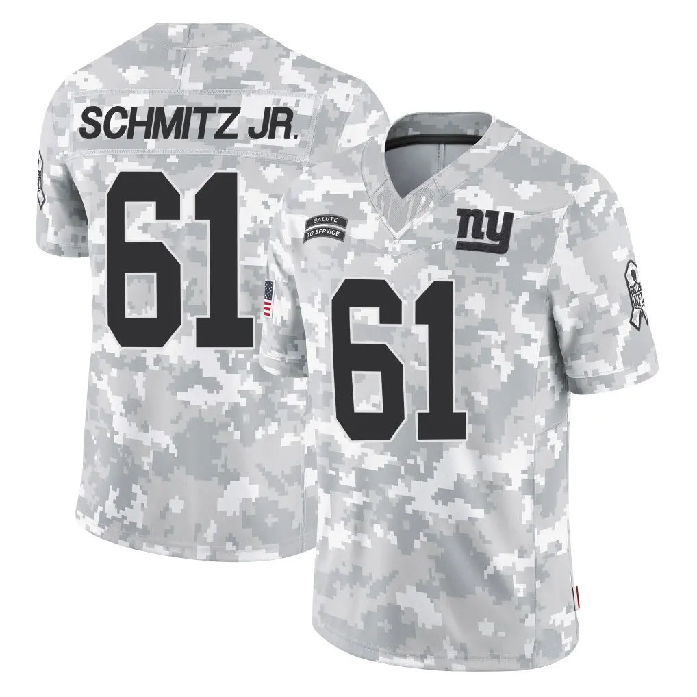 NY.Giants #61 John Michael Schmitz Jr. Player Arctic Camo Salute To Service Limited Game BALCE Stitched Jerseys