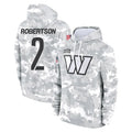 W.Commanders #2 Amik Robertson Player Arctic Camo Limited Salute to Service Pullover Hoodies Game BALCE Stitched Jerseys