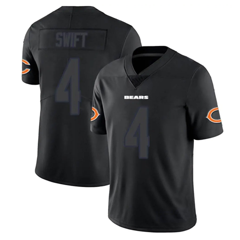 C.Bears #4 D'Andre Swift Player Black Impact Limited Game BALCE Stitched Jerseys