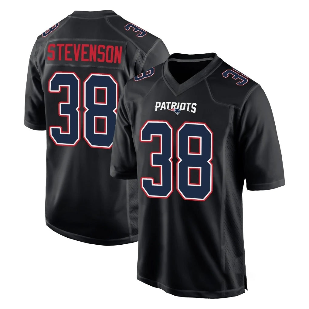 NE.Patriots #38 Rhamondre Stevenson Player Carbon Fashion Limited Home Game BALCE Stitched Jerseys