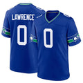 S.Seahawks #0 DeMarcus Lawrence Player Royal Throwback Home Game BALCE Stitched Jerseys