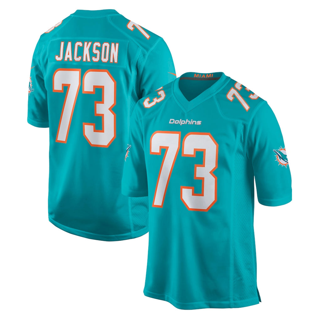 M.Dolphins #73 Austin Jackson Player Aqua Home Game BALCE Stitched Jerseys