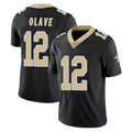 NO.Saints #12 Chris Olave Player Black Limited Vapor Untouchable Home Game BALCE Stitched Jerseys