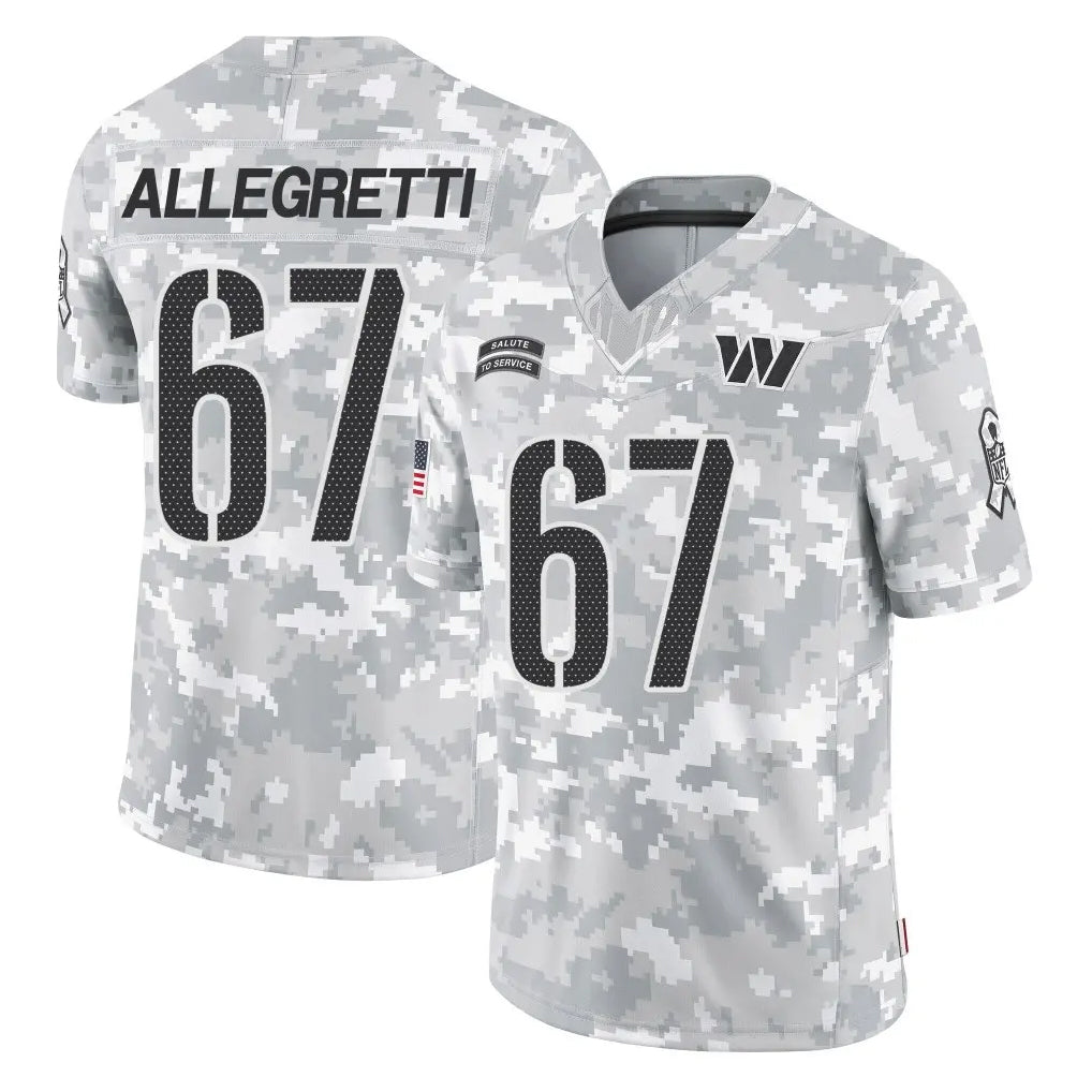 W.Commanders #67 Nick Allegretti Player Arctic Camo Limited Salute To Service Home Game BALCE Stitched Jerseys