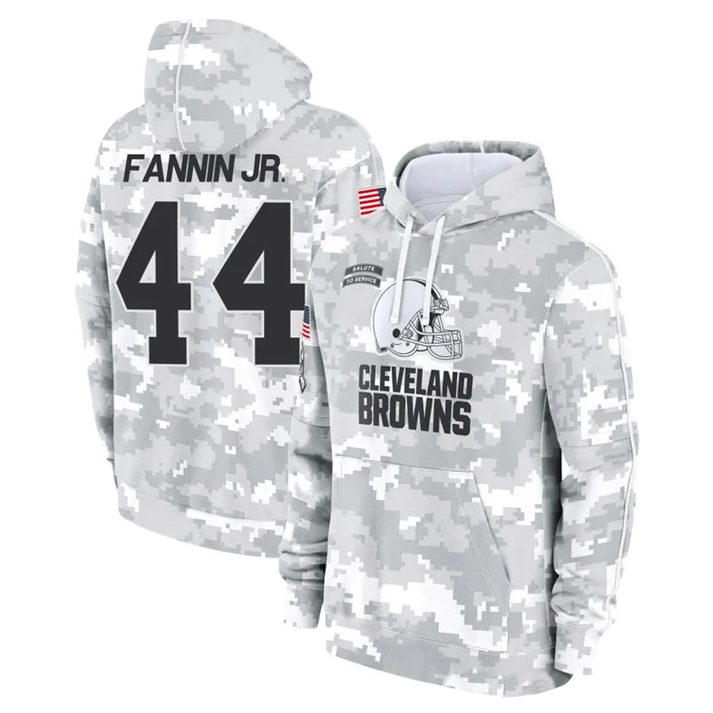 C.Browns #44 Harold Fannin Jr. Player Arctic Camo Salute to Service Hoodies Limited Game BALCE Stitched Jerseys